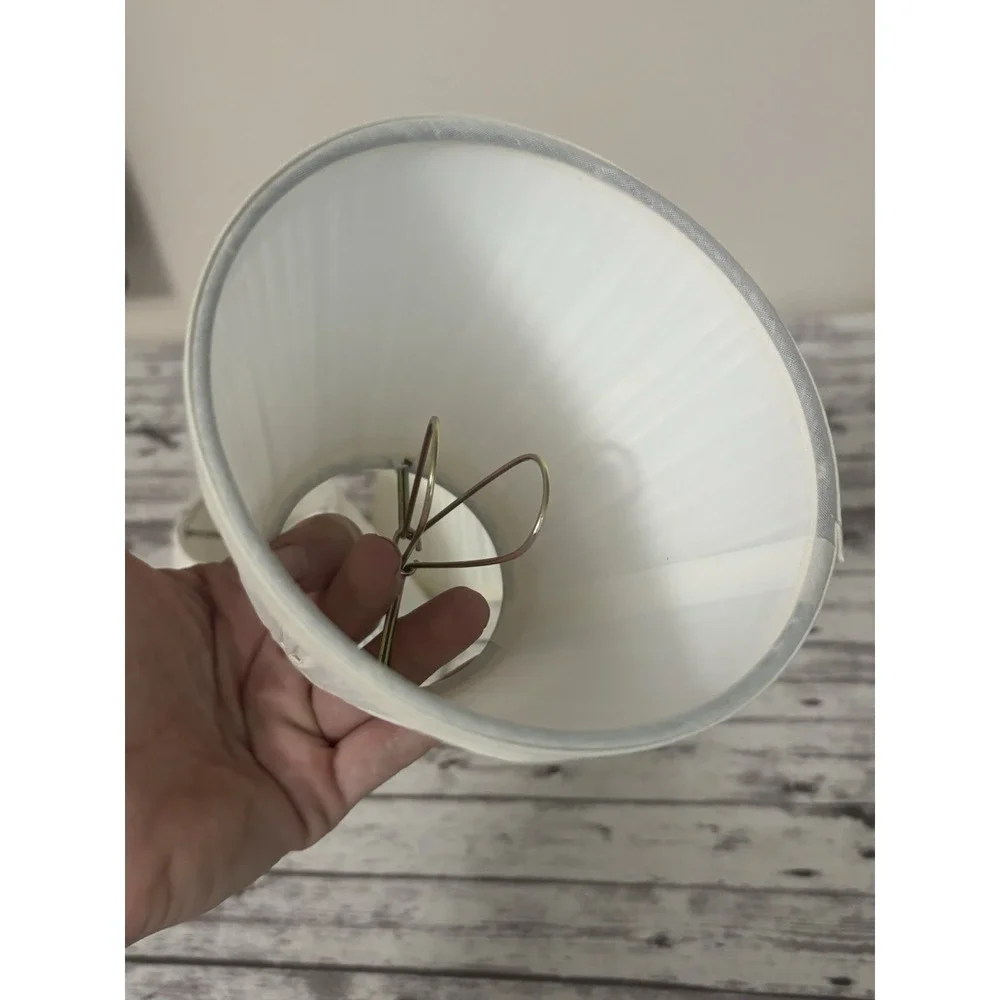 Set‎ of 3 White Pleated Clip-On Chandelier Lamp Shades – Classic Empire Style